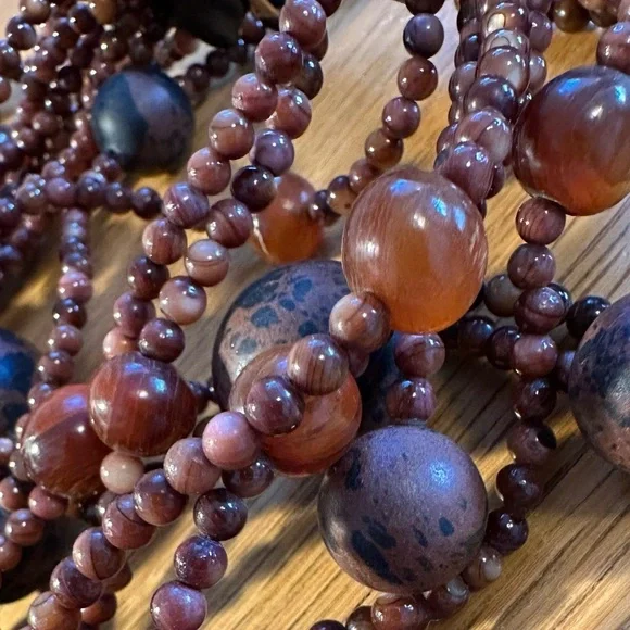 Stephen Dweck Tiger Eye Jasper Agate Amber Mixed Strand Necklace GUC - Picture 6 of 6